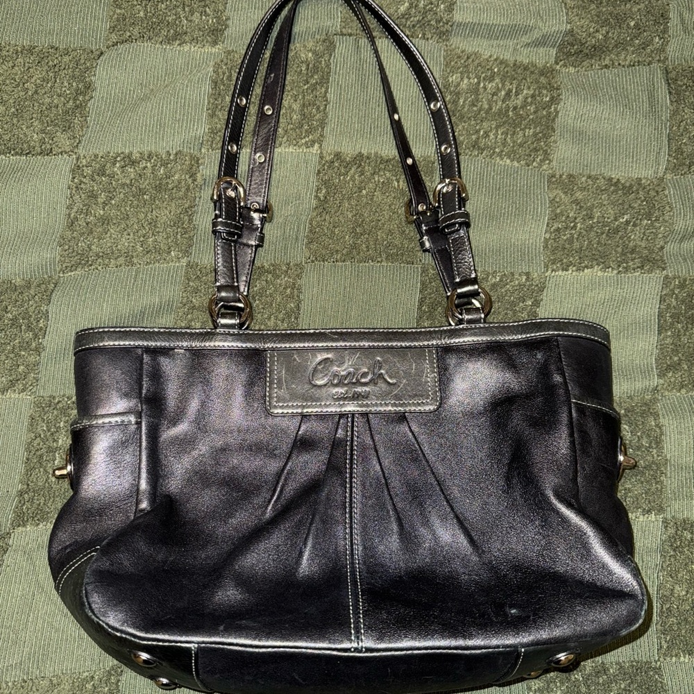 Coach Black Leather Shoulder Bag